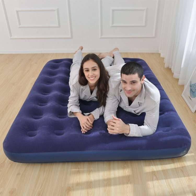 Inflatable bed for home use double thickened inflatable mattress outdoor camping folding flocking mattress honeycomb air mattress beds - Image 3