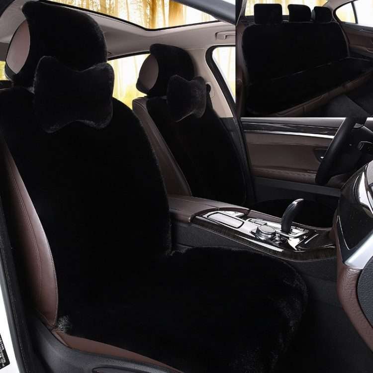 New winter car cushion sports seat plush backrest thickening seat cover single seat rabbit hair warm free binding - Image 7