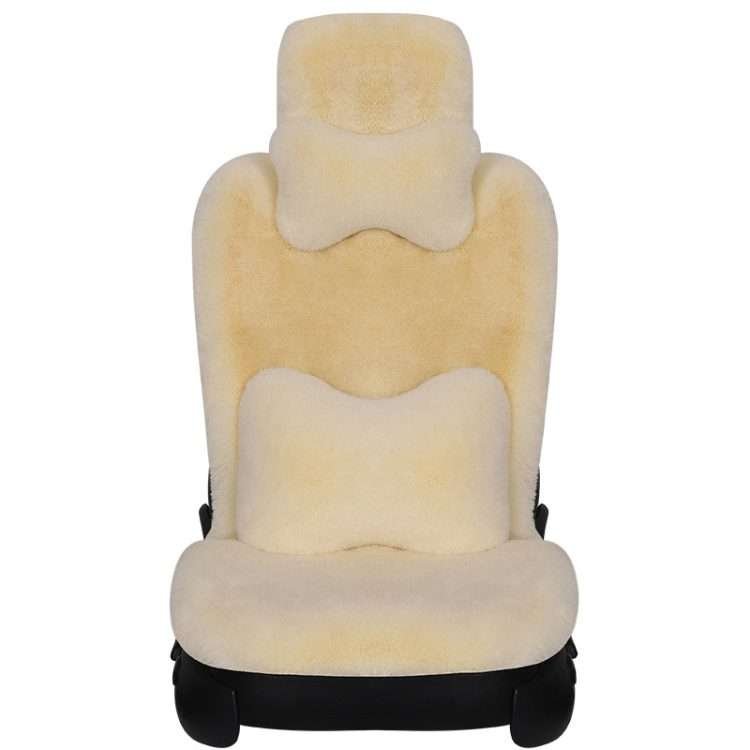 New winter car cushion sports seat plush backrest thickening seat cover single seat rabbit hair warm free binding - Image 8