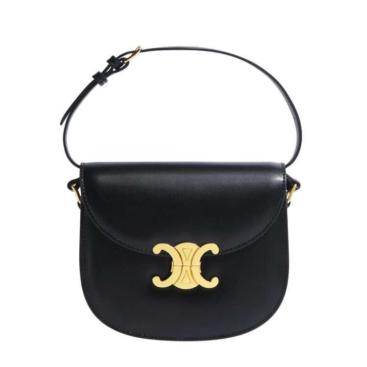 Premium sense Triumph saddle bag 2024 new leather women's bag single shoulder crossbody small square bag lock buckle half round bag - Image 5