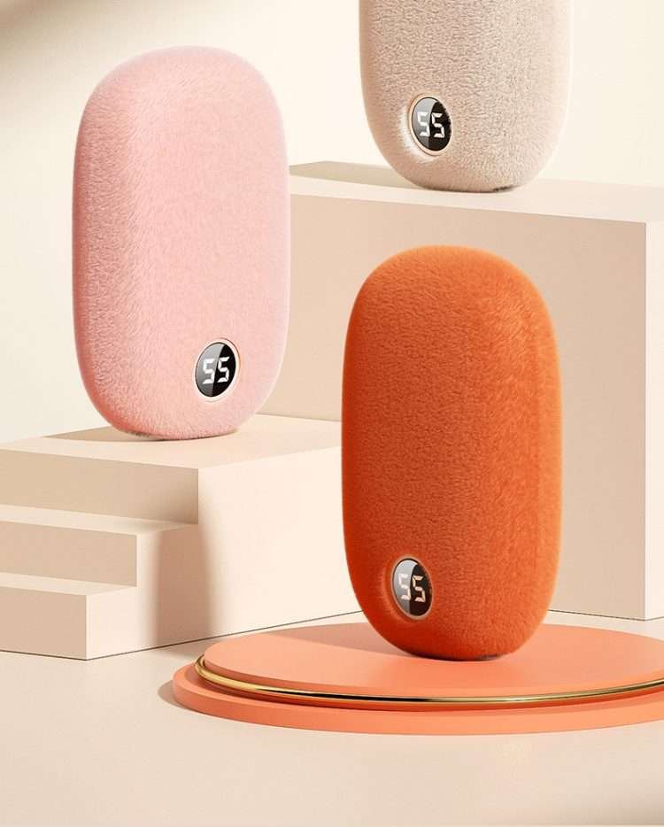 Mini plush hand warmer charging treasure 2 in 1 hot water bag