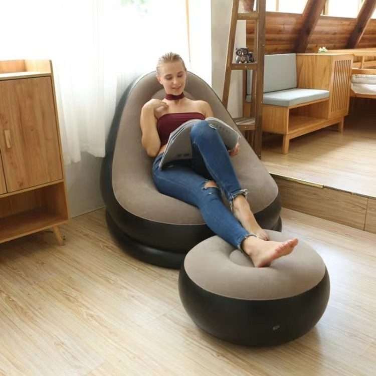 Lazy Inflatable Sofa Outdoor Portable Combination Sofa Bed Folding Comfortable Flocking Tatami Rice factory wholesale - Image 9