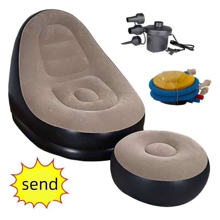 Lazy Inflatable Sofa Outdoor Portable Combination Sofa Bed Folding Comfortable Flocking Tatami Rice factory wholesale - Image 3