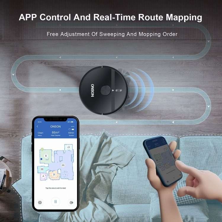 ONSON Household automatic mopping sweeping wet and dry automatic recharge lazy mopping intelligent sweeping Floor Robot - Image 15