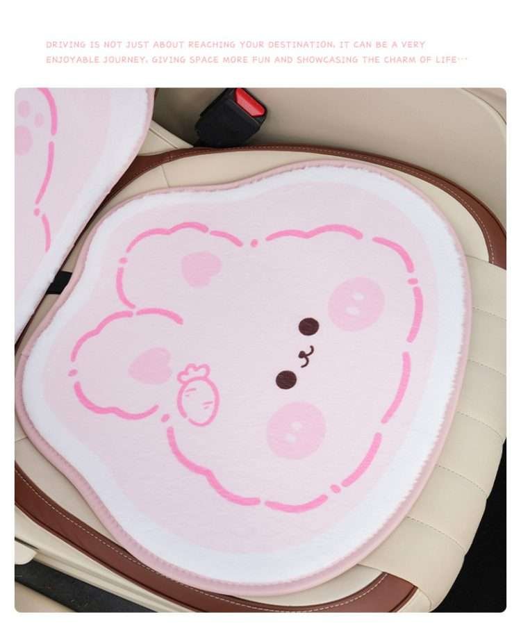 Cute car cushion fall and winter warm non-slip car seat cushion cartoon plush thickened comfortable car cushion - Image 6