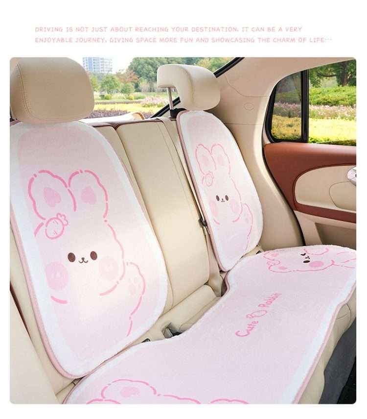 Cute car cushion fall and winter warm non-slip car seat cushion cartoon plush thickened comfortable car cushion - Image 7