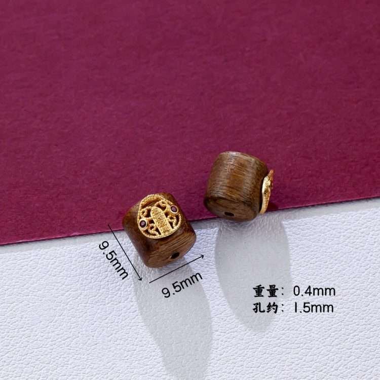 Natural incense five-way God of Wealth spacer beads barrel beads accessories ancient sand gold bracelet necklace string jewelry DIY handmade accessories - Image 5
