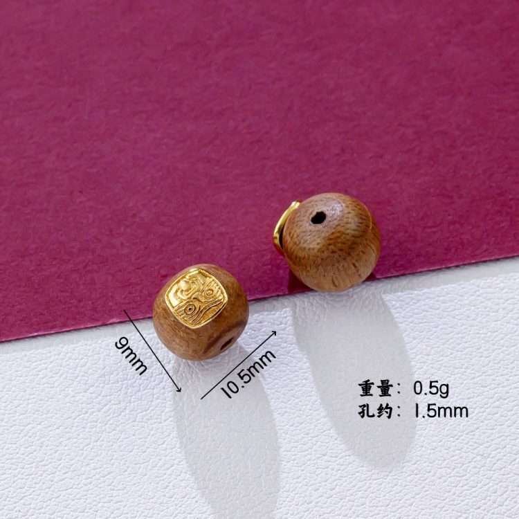 Natural incense five-way God of Wealth spacer beads barrel beads accessories ancient sand gold bracelet necklace string jewelry DIY handmade accessories - Image 6