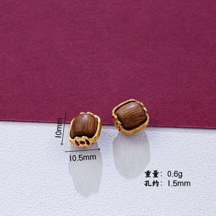 Natural incense five-way God of Wealth spacer beads barrel beads accessories ancient sand gold bracelet necklace string jewelry DIY handmade accessories - Image 7