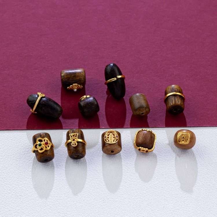 Natural incense five-way God of Wealth spacer beads barrel beads accessories ancient sand gold bracelet necklace string jewelry DIY handmade accessories - Image 14