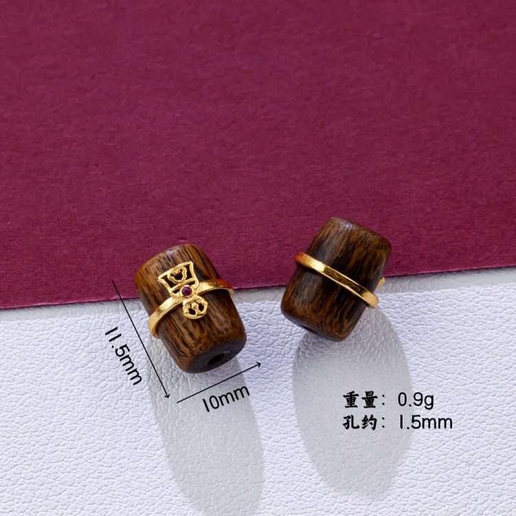 Natural incense five-way God of Wealth spacer beads barrel beads accessories ancient sand gold bracelet necklace string jewelry DIY handmade accessories - Image 9