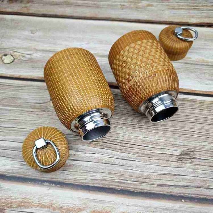 Handmade bamboo weaving shell 304 stainless steel liner insulation cup tea cup thermos flask insulation kettle bamboo craft - Image 6