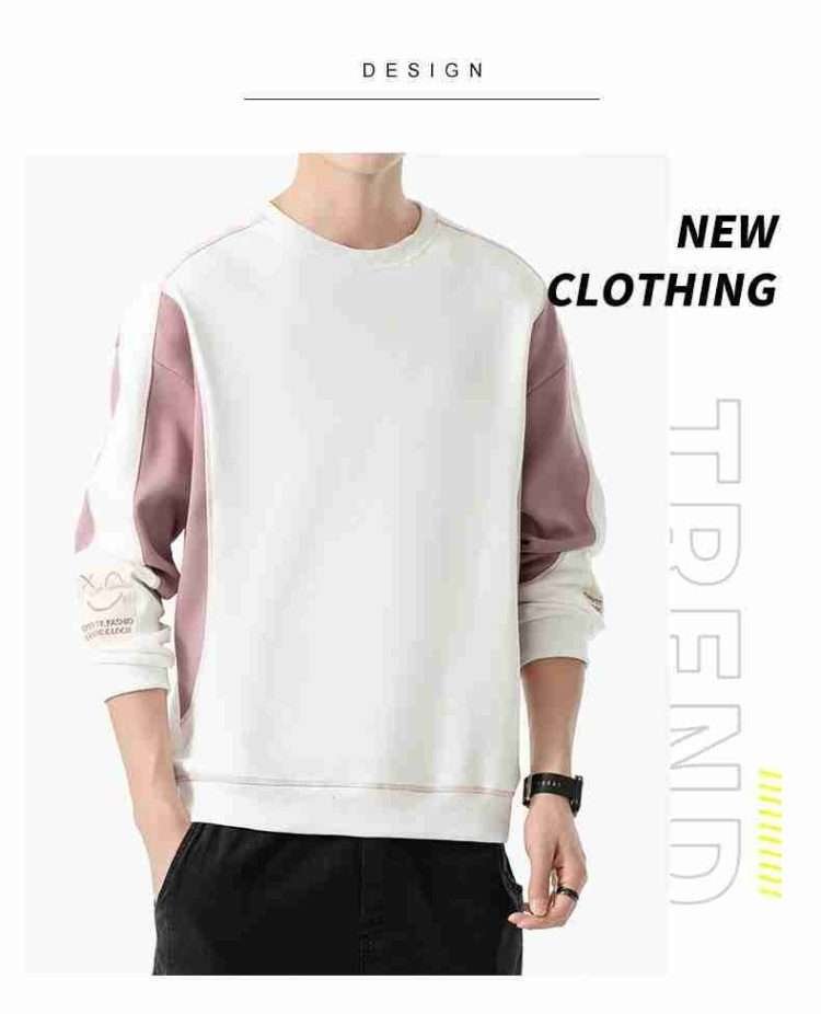 2024 spring new embroidery cotton round neck sweater men's spring and autumn youth loose long-sleeved T-shirt big yards leisure jacket - Image 3