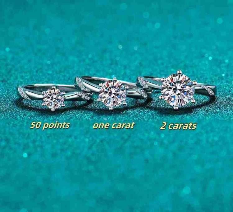 Six claws wholesale loose mouth Tongling 925 silver jewellery ring women 50 points 1 carat diamond ring