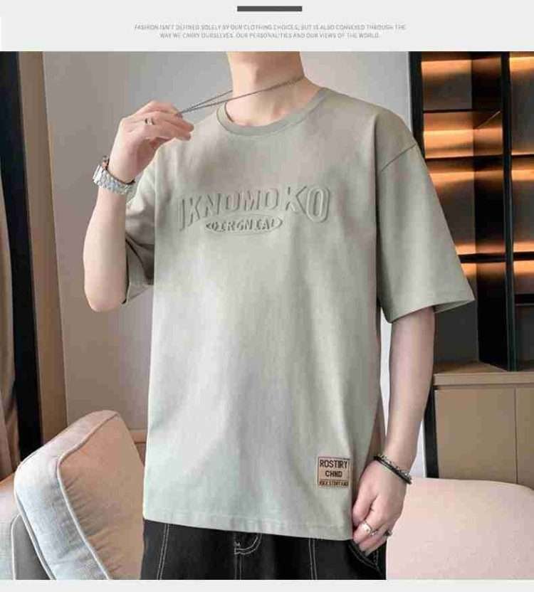 2024 new summer boutique steel print burst round neck T-shirt men's American retro street hip-hop tide loose hundred short-sleeved - Image 6