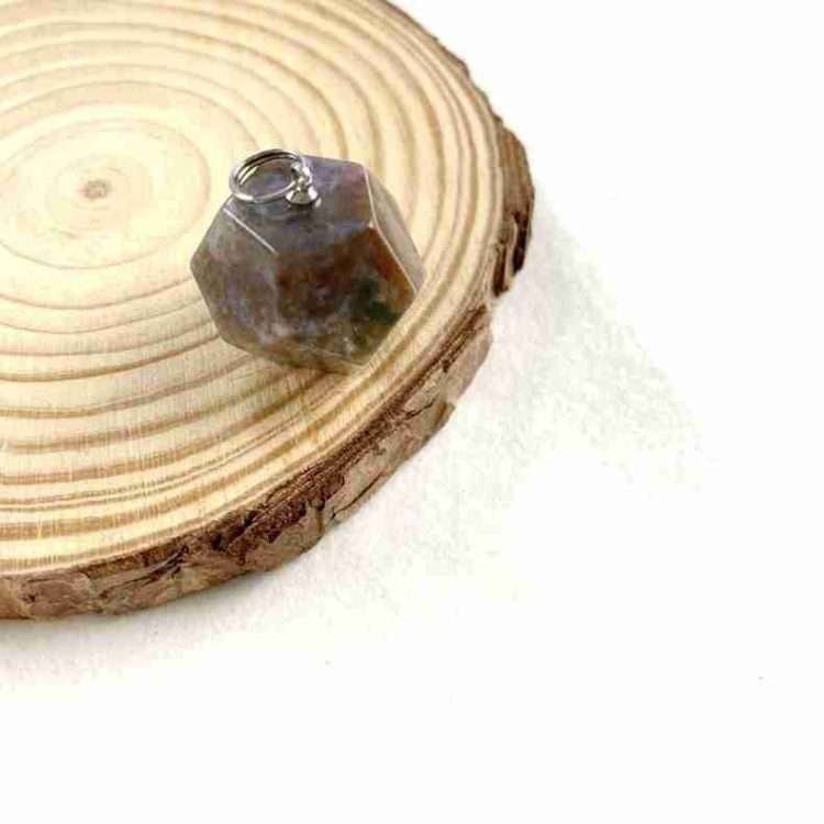 Jade Crystal Semi-Precious Dodecahedron Pendant Necklace - Image 17