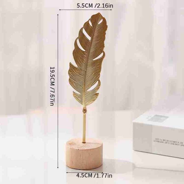 Scandinavian style light luxury metal crafts creative home living room entrance wine cabinet decorations iron silver Apricot Leaf Ornament - Image 9