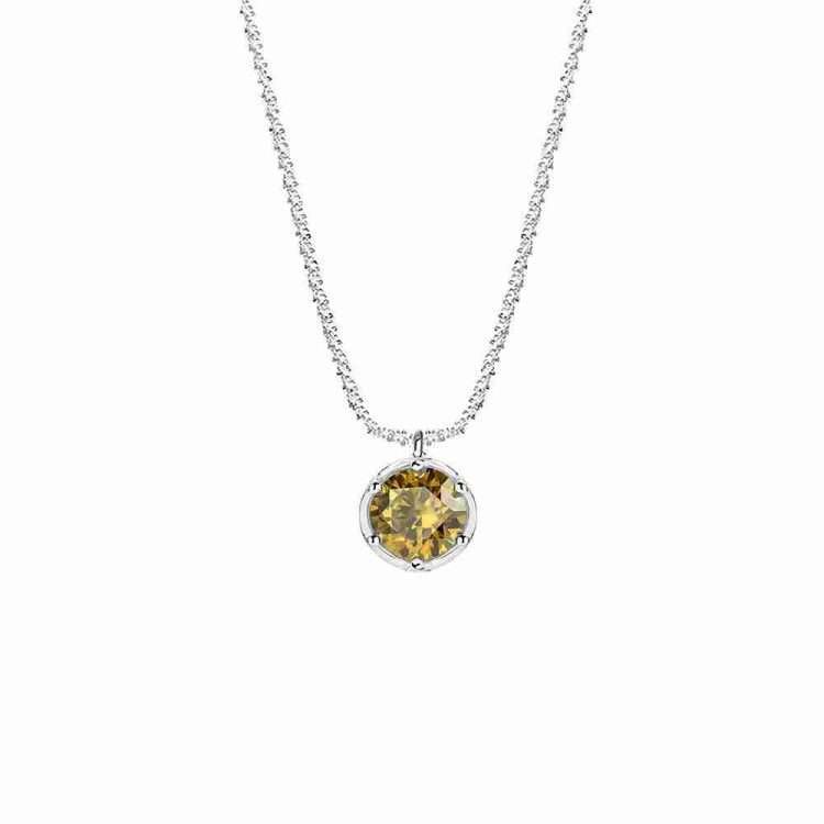 Sparkling Sterling Silver S925 Simple Moissanite Necklace Pendant Chain Light Luxury - Image 5