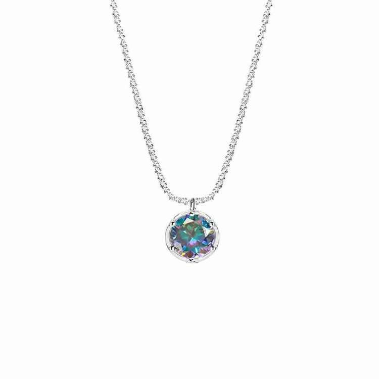 Sparkling Sterling Silver S925 Simple Moissanite Necklace Pendant Chain Light Luxury - Image 8