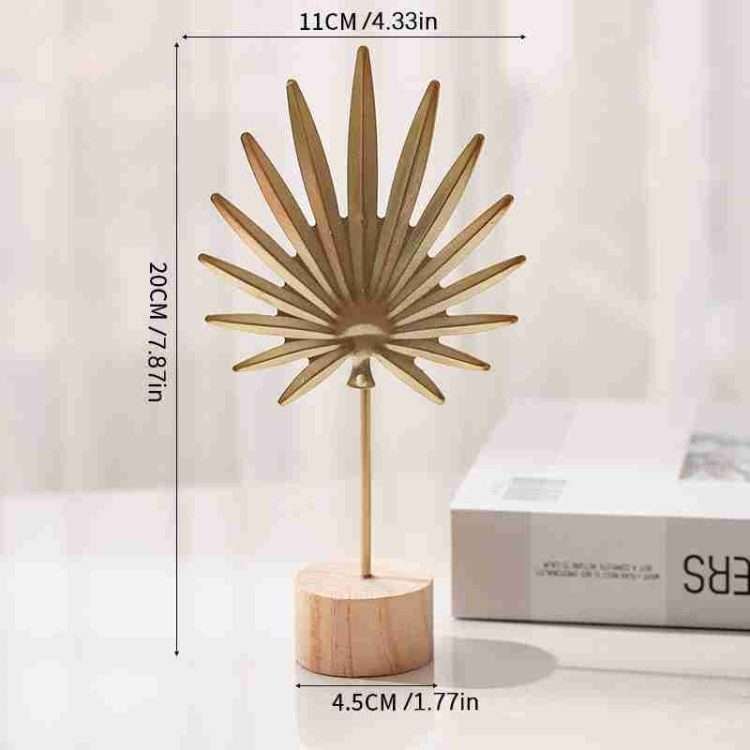 Scandinavian style light luxury metal crafts creative home living room entrance wine cabinet decorations iron silver Apricot Leaf Ornament - Image 8