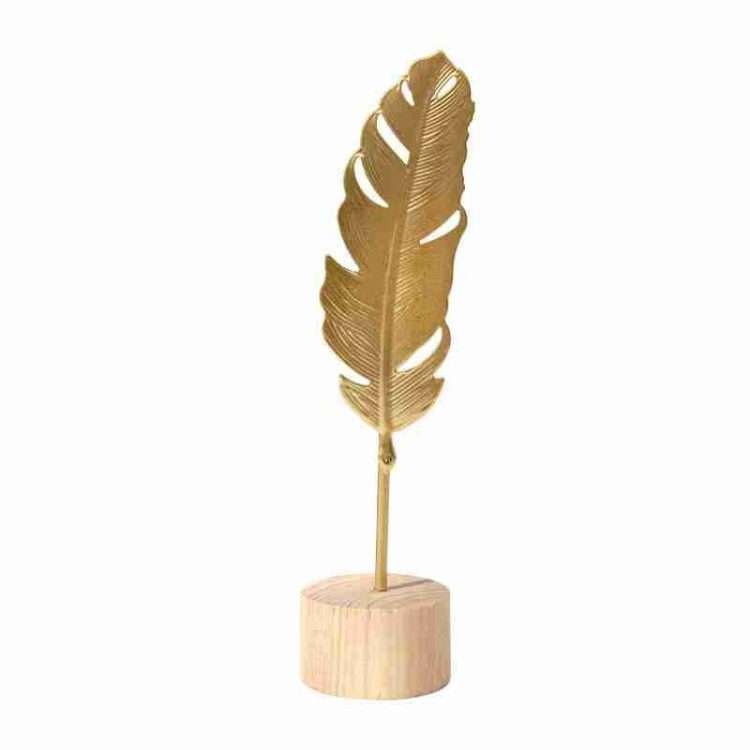 Scandinavian style light luxury metal crafts creative home living room entrance wine cabinet decorations iron silver Apricot Leaf Ornament - Image 6