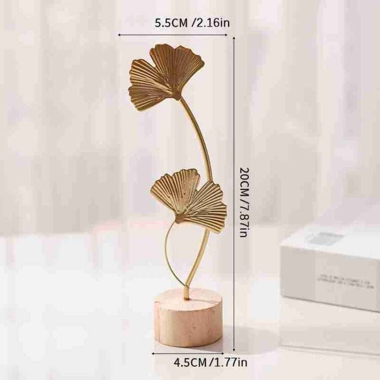 Scandinavian style light luxury metal crafts creative home living room entrance wine cabinet decorations iron silver Apricot Leaf Ornament - Image 10