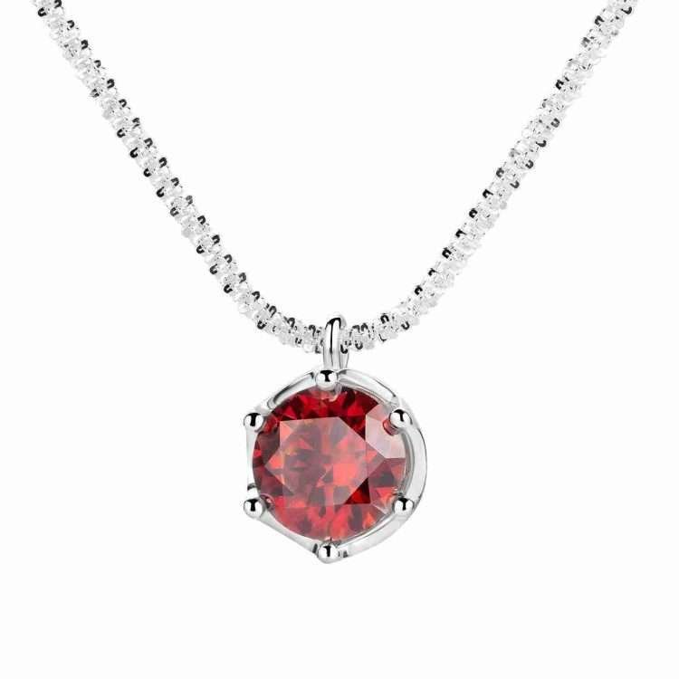 Sparkling Sterling Silver S925 Simple Moissanite Necklace Pendant Chain Light Luxury - Image 3