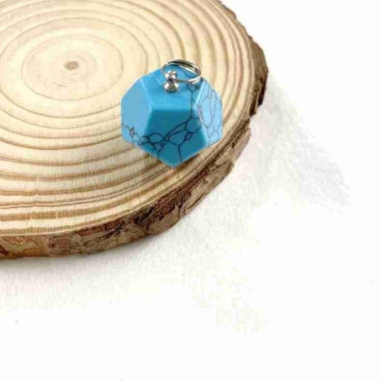 Jade Crystal Semi-Precious Dodecahedron Pendant Necklace - Image 9