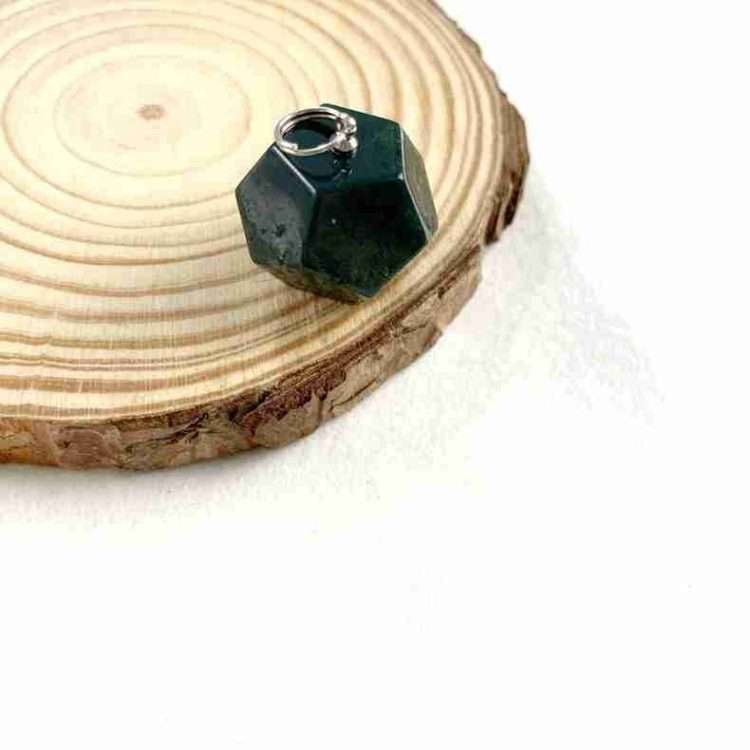 Jade Crystal Semi-Precious Dodecahedron Pendant Necklace - Image 13