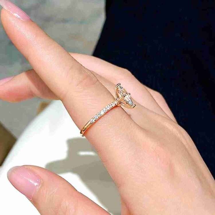 New 925 sterling silver horse eye diamond moissanite ring female French simple light luxury senior sense of shaped ring - Image 5