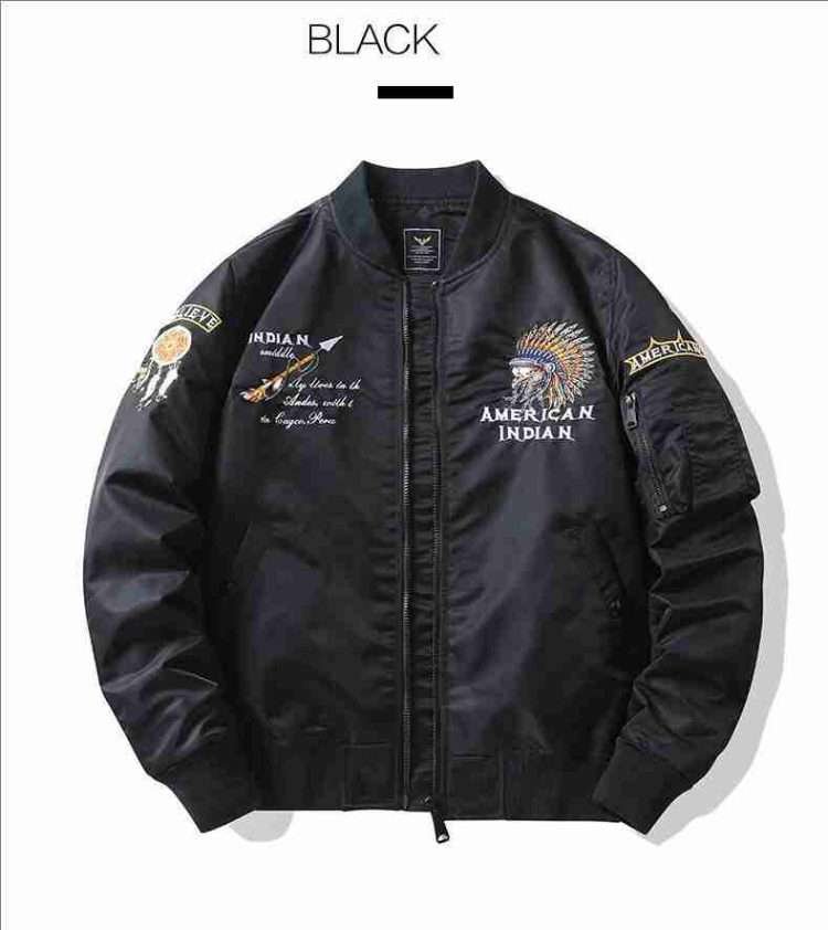 Spring and autumn new air force ma1 pilot jacket men's heavy embroidery baseball suit large size coat workwear jacket - Image 8