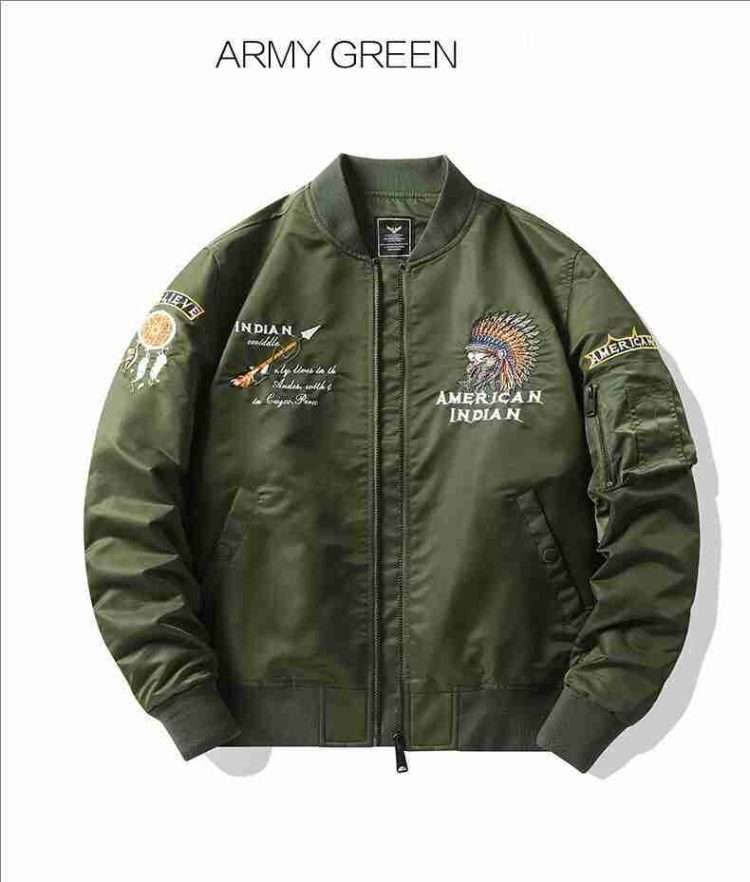 Spring and autumn new air force ma1 pilot jacket men's heavy embroidery baseball suit large size coat workwear jacket - Image 11
