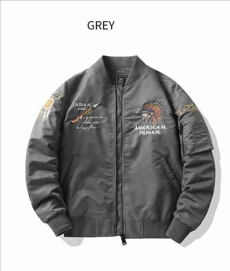 Spring and autumn new air force ma1 pilot jacket men's heavy embroidery baseball suit large size coat workwear jacket - Image 9