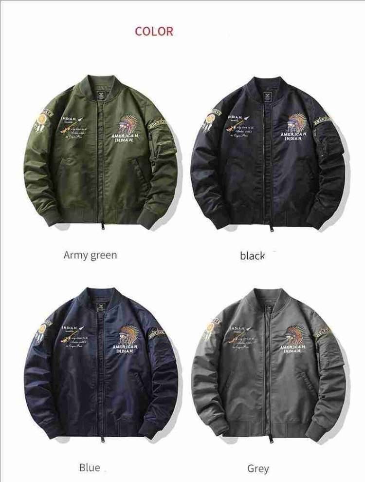 Spring and autumn new air force ma1 pilot jacket men's heavy embroidery baseball suit large size coat workwear jacket - Image 10