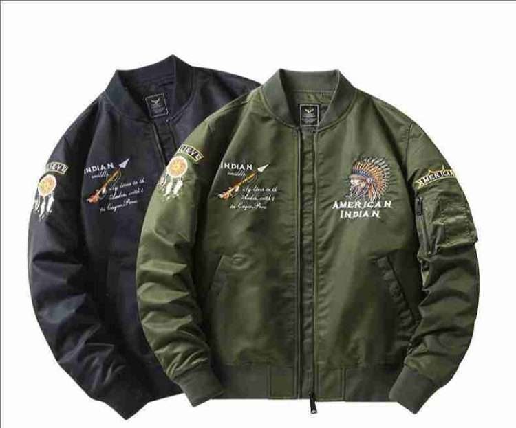 Spring and autumn new air force ma1 pilot jacket men's heavy embroidery baseball suit large size coat workwear jacket