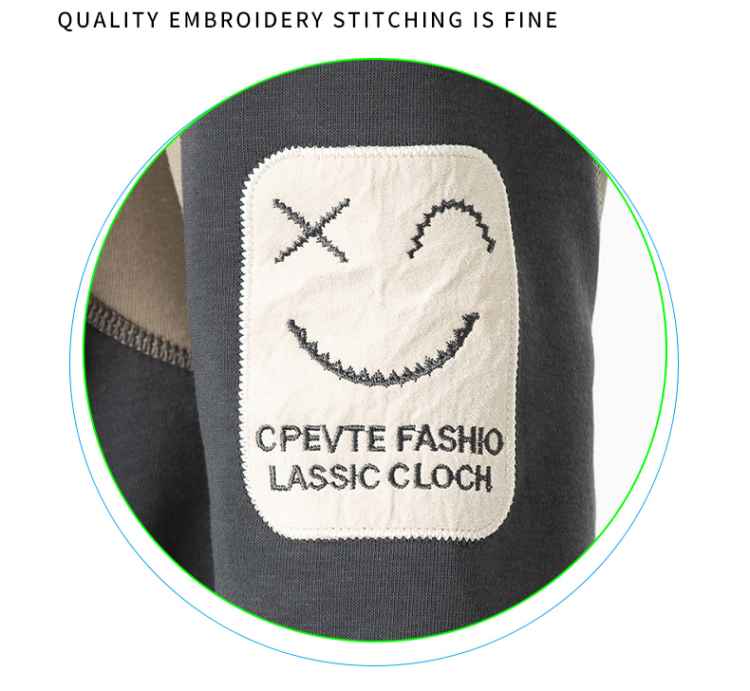 2024 spring new embroidery cotton round neck sweater men's spring and autumn youth loose long-sleeved T-shirt big yards leisure jacket - Image 7