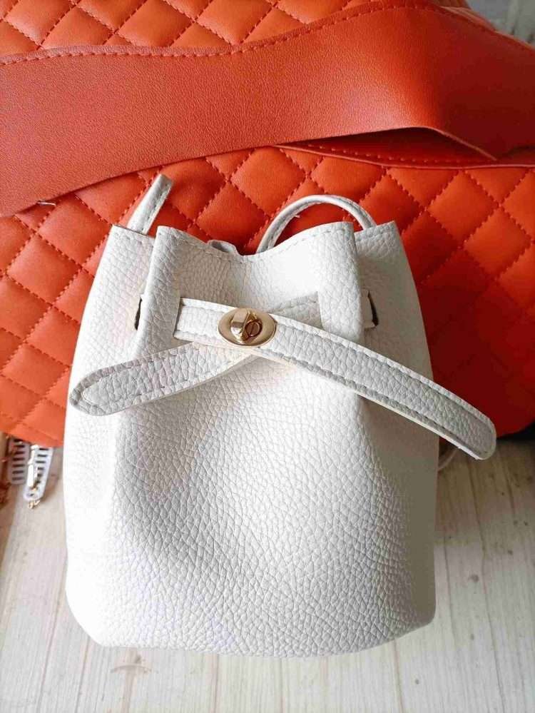 Simple Bucket Bag Wide Strap Lock Buckle Small Bag Korean Leisure Solid Colour Shoulder - Image 16