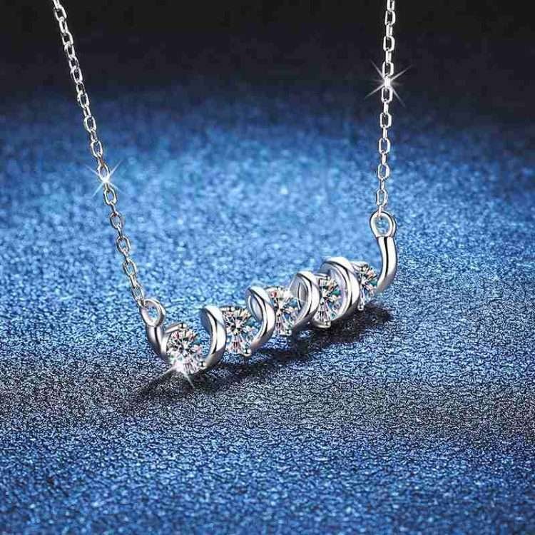 Sterling silver necklace female moissanite diamond necklace light luxury cold wind 1.5 carat moissanite necklace - Image 7