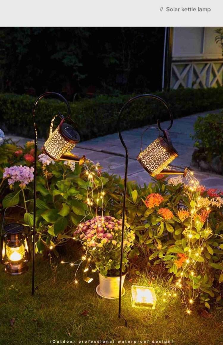 Solar Kettle Lights Outdoor Waterproof Decorative Lawn Lights Ambient Garden Landscape Lights Patio Landscaping Arrangement Hanging Lights