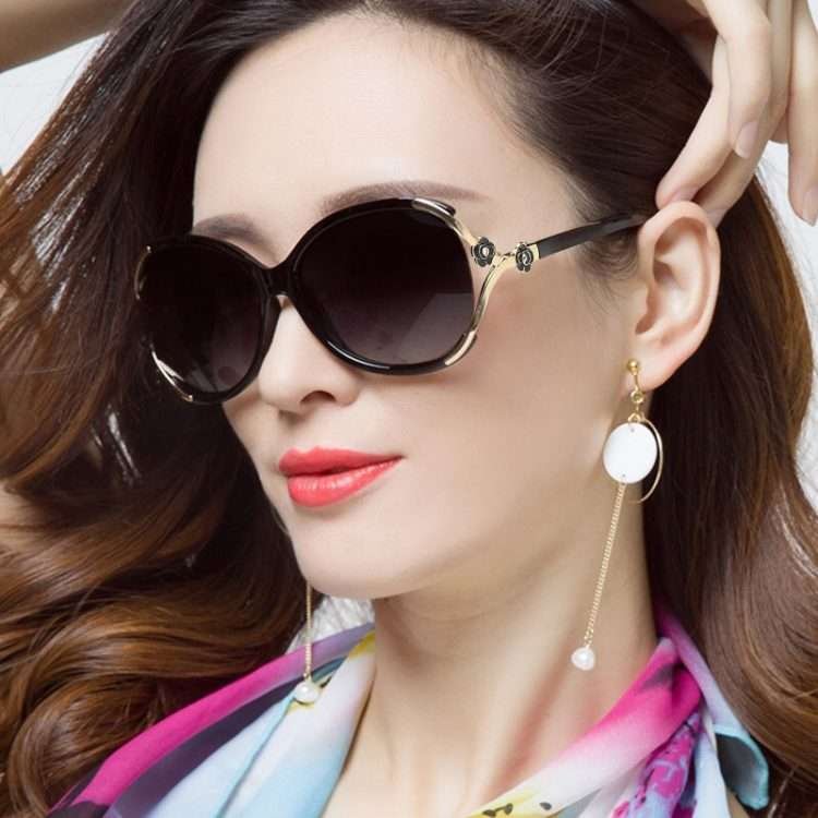 New polarised female sunglasses round face anti-ultraviolet sunglasses fashion personality large frame thin net red driving - Image 7