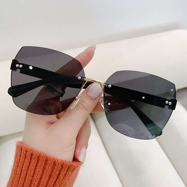 New rimless cut edge sunglasses for women glasses fashion retro UV protection senior sense sunglasses tide - Image 4