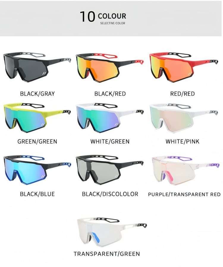 New sports cycling colour changing sunglasses for men and women large frame cycling sunglasses polarised sun eyes Sunglasses - Image 13