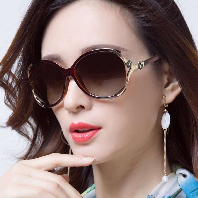 New polarised female sunglasses round face anti-ultraviolet sunglasses fashion personality large frame thin net red driving - Image 4